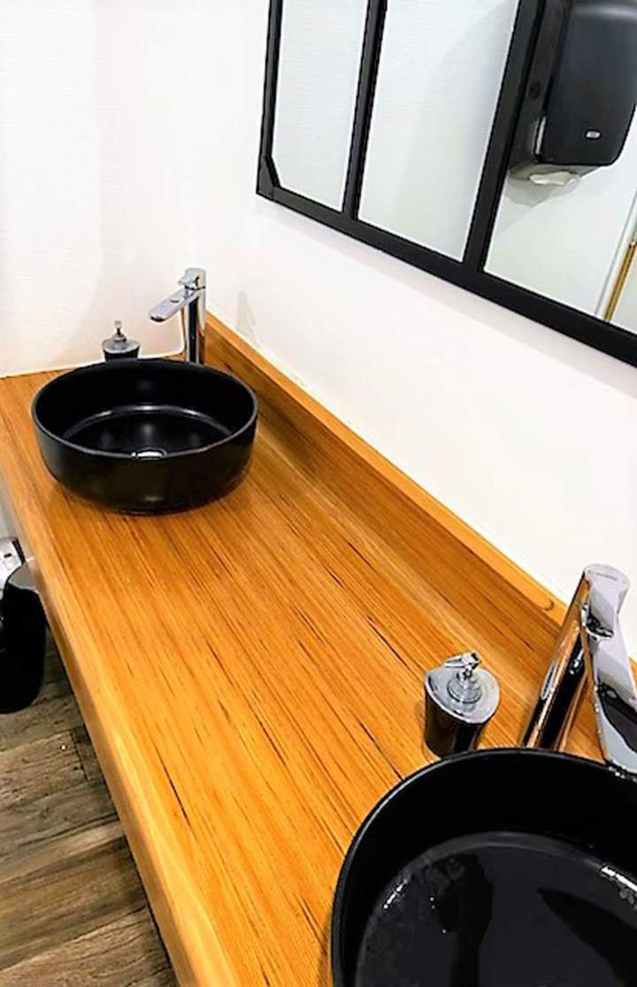 Plan de travail salle de bain bois Pont-Audemer